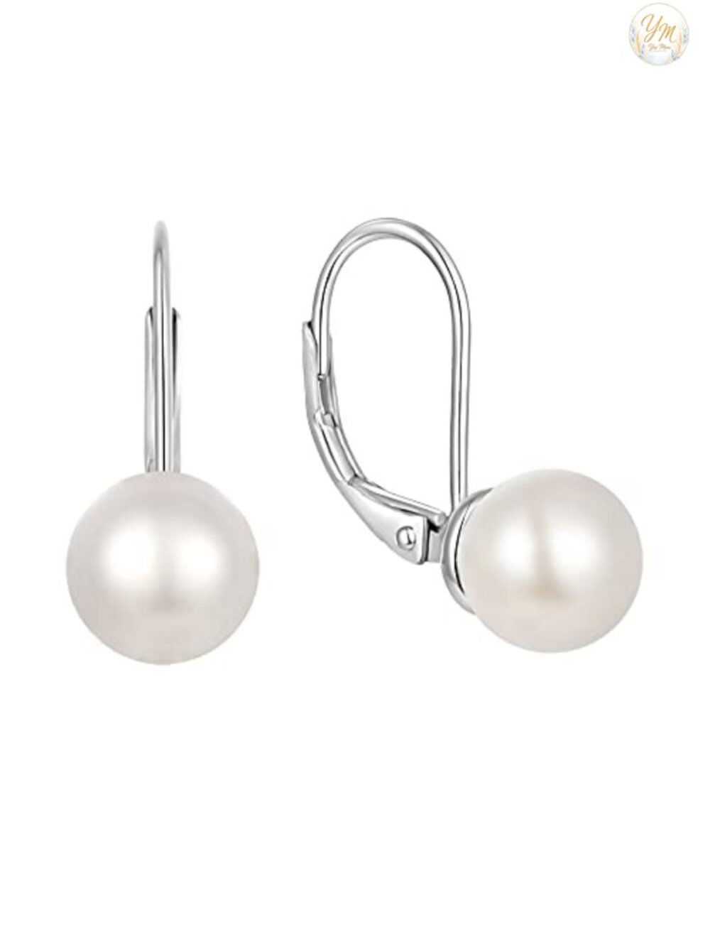 925 Sterling Silver Freshwater Pearl Hoop Earrings Dangle Drop